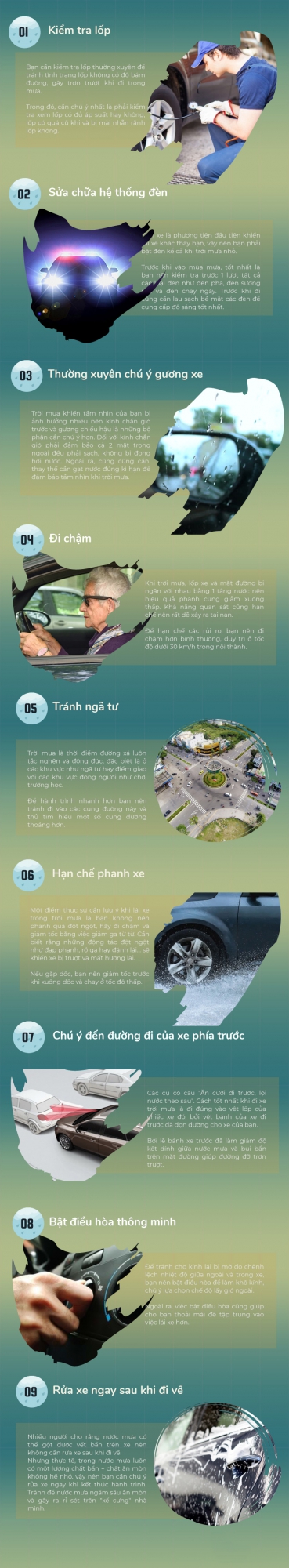 9 lưu ý để lái xe an toàn khi trời mưa
